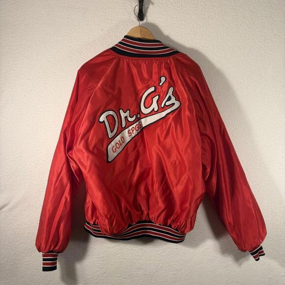 Vintage Butwin Red Varsity Jacket Retro Custom Patches Men's Large Streetwear - Picture 6 of 9